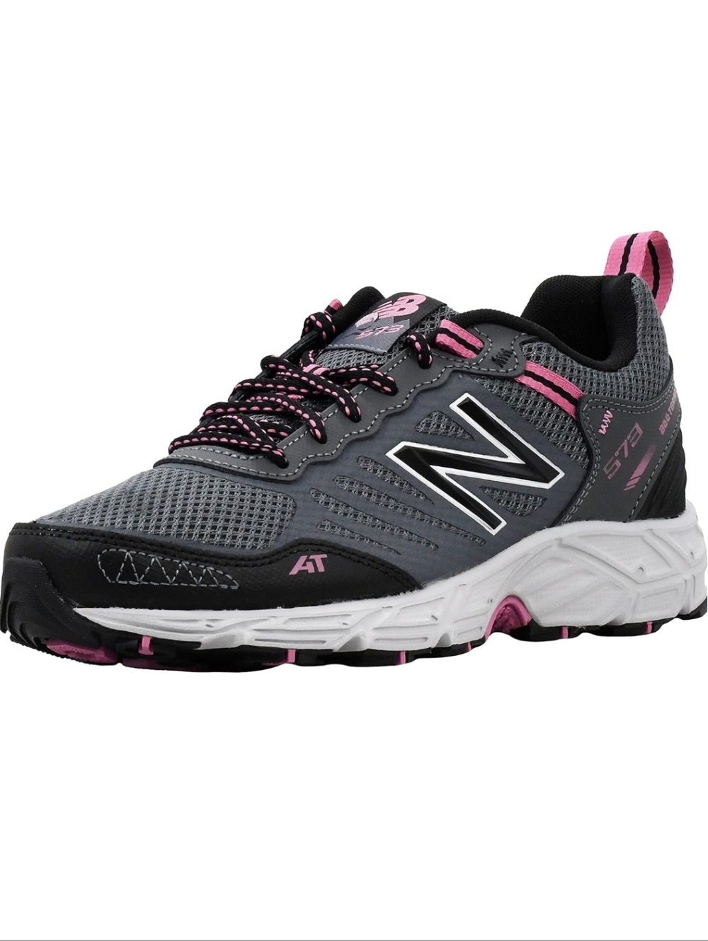 New Balance Women's 573 v3 Grey/Pink Trail Running Shoe 8 M US